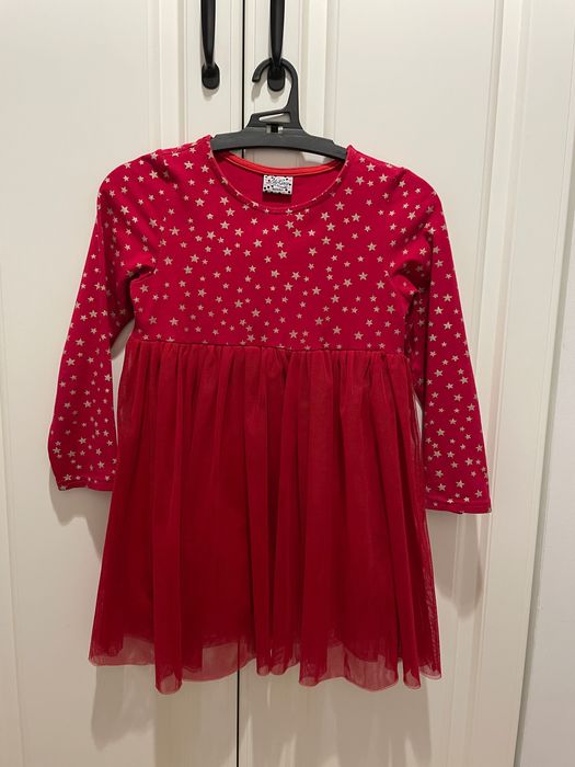 Sukienka tiulowa czerwona świąteczna 116