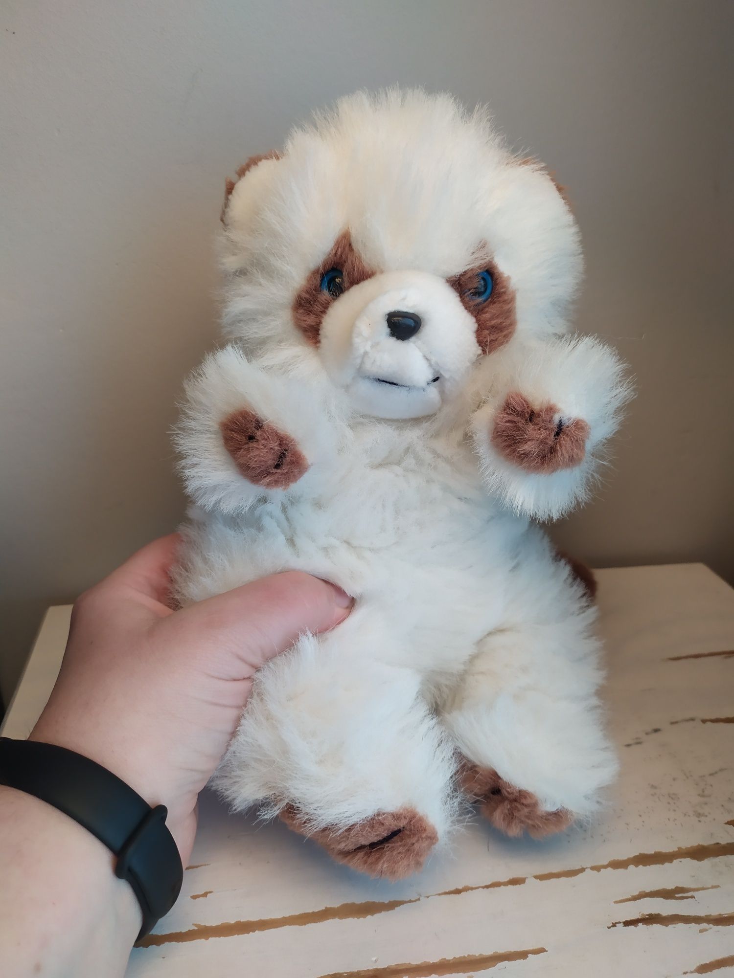 Biały szop pracz albinos Anna Club Plush vintage maskotka pluszak przy