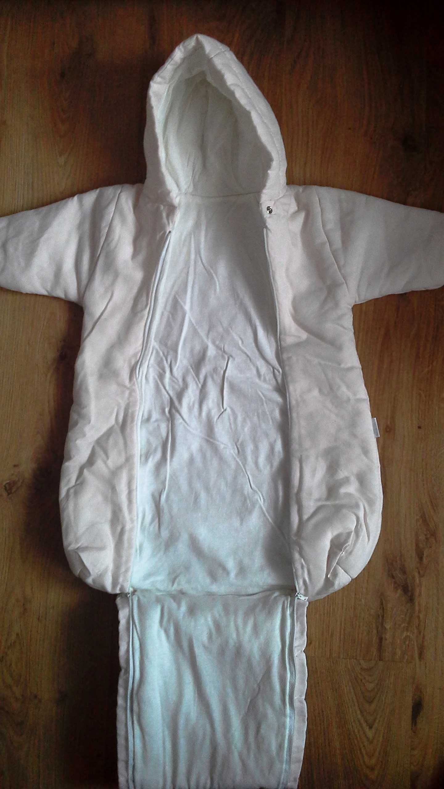 Baby Colibra ocieplany Śpiworek 56-62cm 0-3m aniołki chrzest