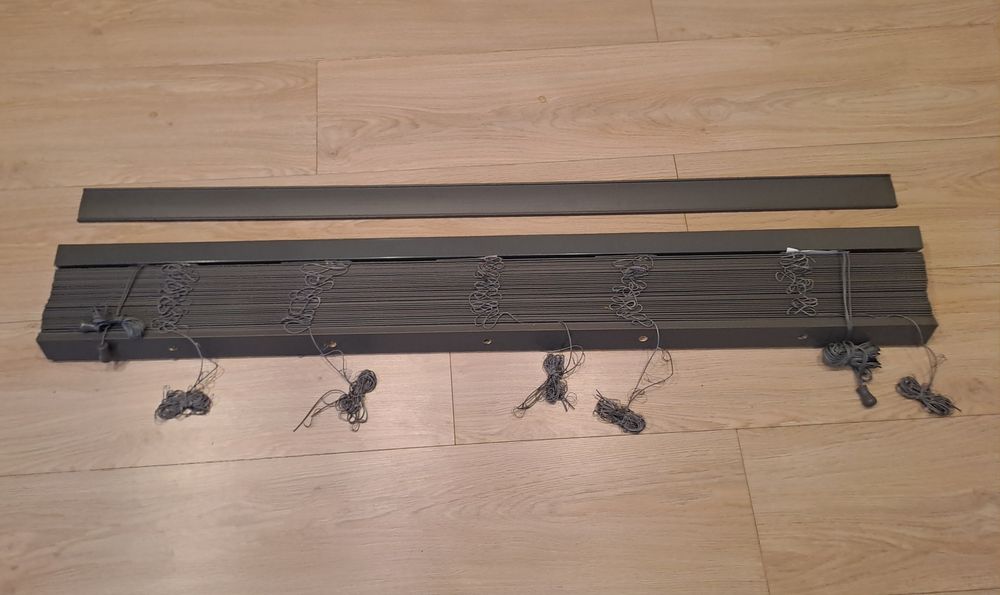 Żaluzje rolety drewniane 140x170 cm szara