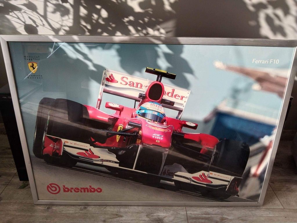 Plakat Ferrari F10 F1 Formuła 1 Brembo obraz do biura, rama