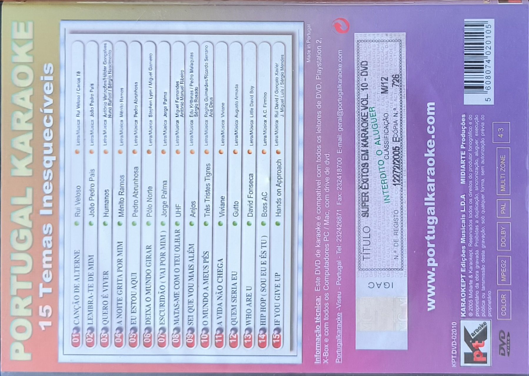 6 dvs de Karaoke Oficial com Selo Oficial