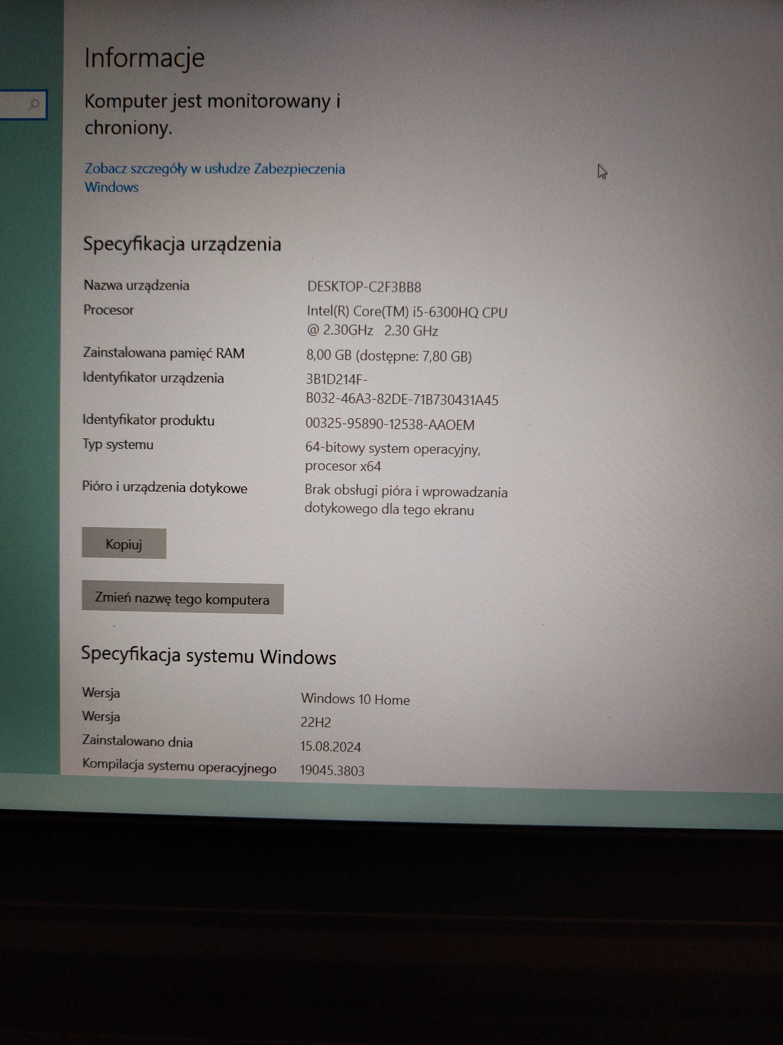 Lenovo 700-15ISK i5-6300HQ/8GB/120GB M.2 SSD/1TB/GTX950M/Win10