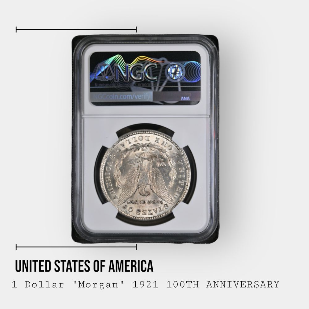 Срібна монета долар Морган США 1$ в слабі NGC MS62 MS63 є опт