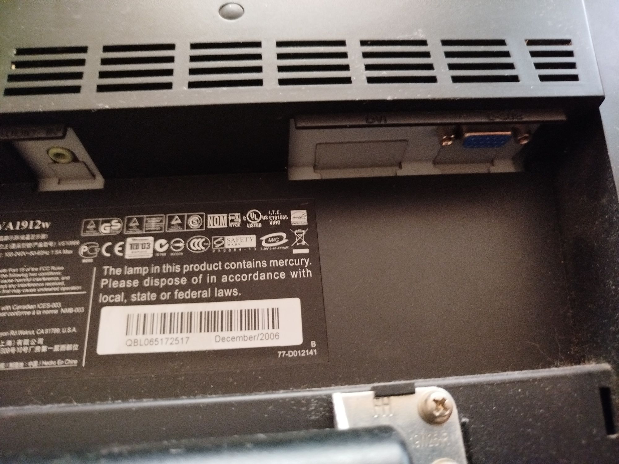 Продам монитор ViewSonic Va1912w