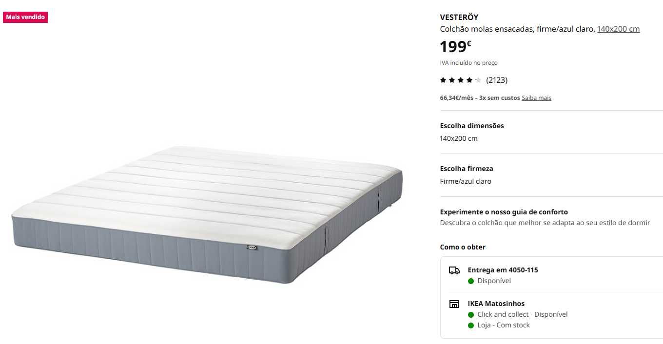 Cama ASKVOLL + Estrado LUROY + Estrutura VESTEROY