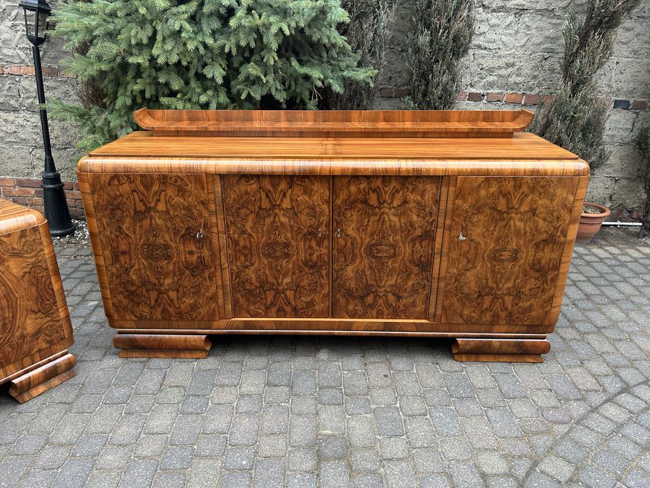 Antyczna Komoda Art Deco Kredens Witryna Biblioteka Antyk Po Renowacji