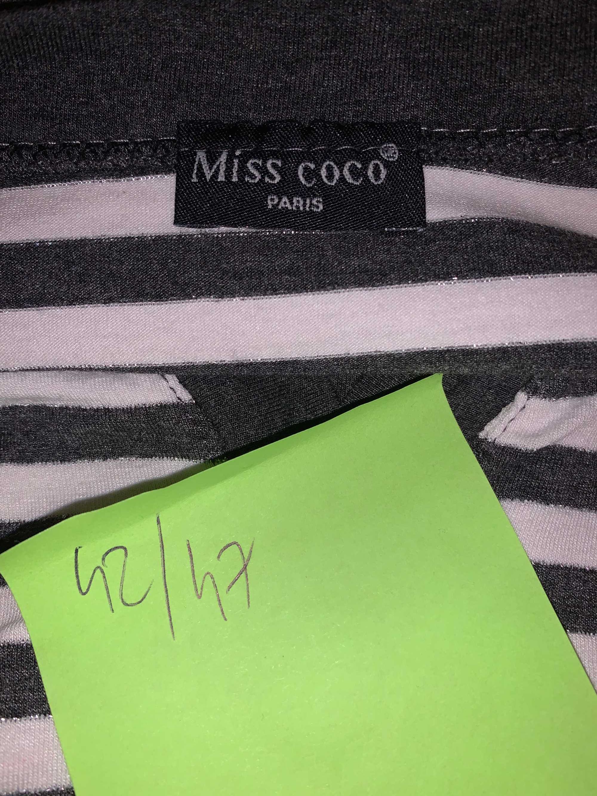 Romantyczna bluzka w biało szare paski , S_M Miss Coco