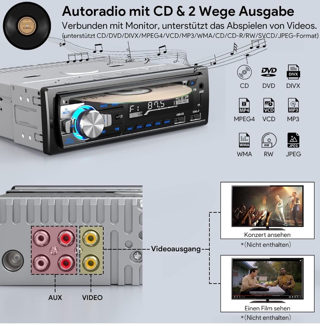 Radio CD bluetooth RDS MP3 MP4 USB pilot
