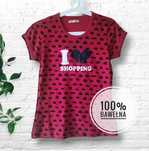 T-shirt bluzka na krótki rękaw z nadrukiem czerwona czarna biała