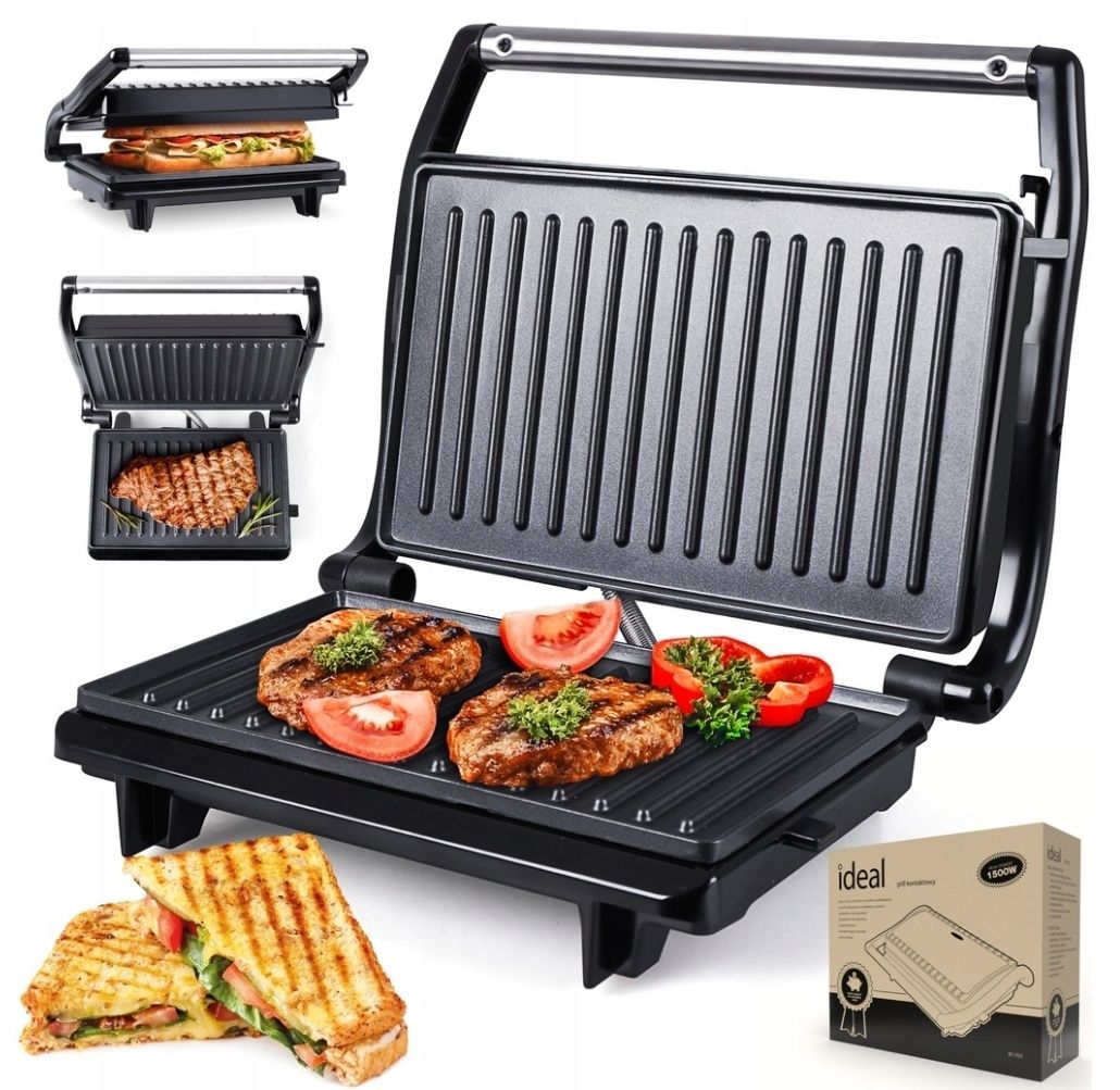 Grill elektryczny 1500W opiekacz grillowy