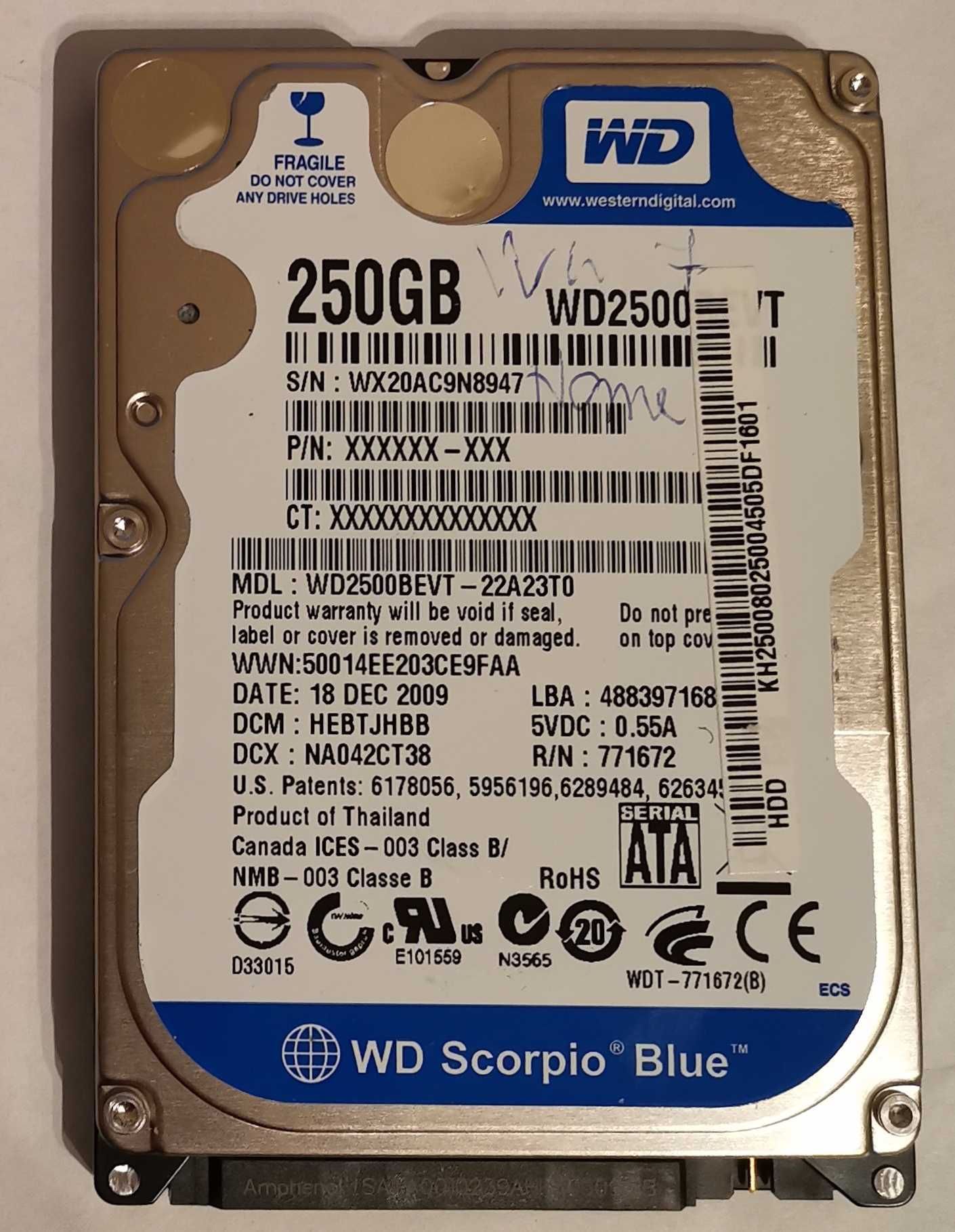 5 Discos SATA 2.5"-3.5" p portáteis. 1x500GB, 1x250GB, 1x160GB, 2x80GB