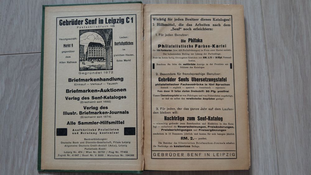 Niemiecki katalog znaczków 1941 r Gebrüder Senf Grossdeutschland