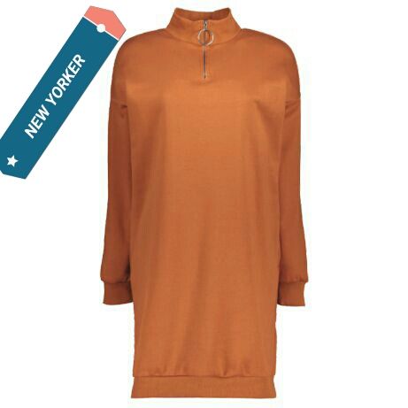 34 XS NOWA NEW YORKER bluza oversize długa dresowa BRĄZ CAMEL AMISU