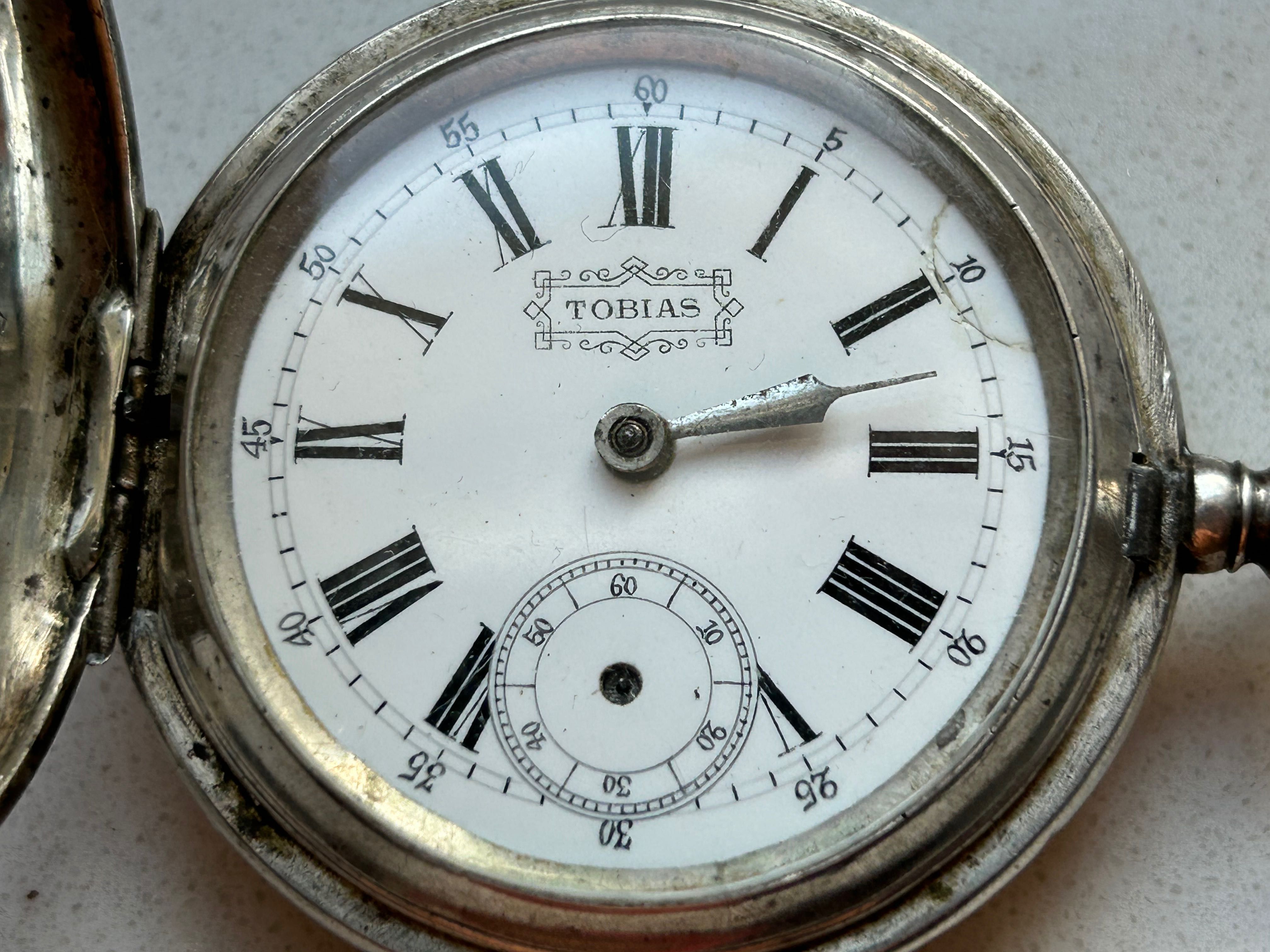 Zegarek kieszonkowy TOBIAS Carska Rosja Srebro 84 XIX.w