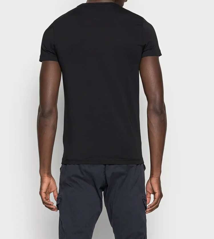 Oryginalna koszulka T-shirt TOMMY HILFIGER czarna czarny slim fit