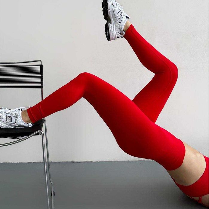 Легінси пушап Model XG07 червоні для фітнесу - SML