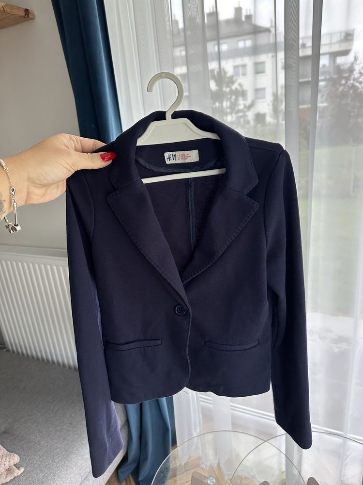 Granatowa marynarka H&M dla dziewczynki r. 128