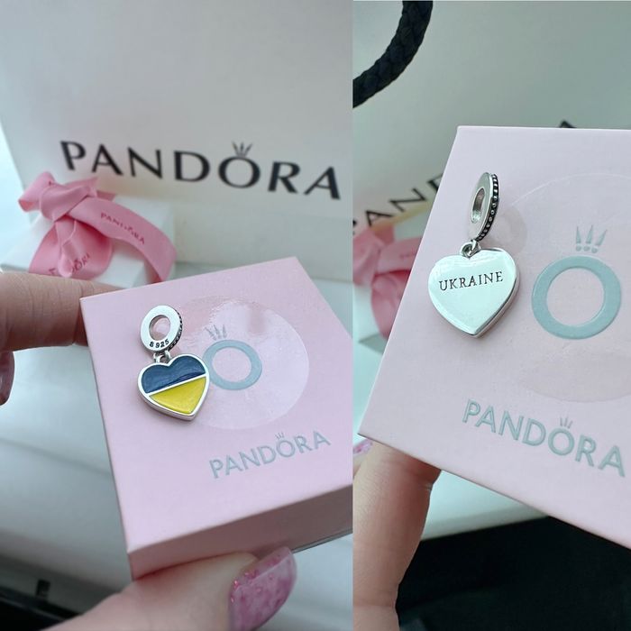 Серебряный шарм s925 на браслет Pandora флаг Украины