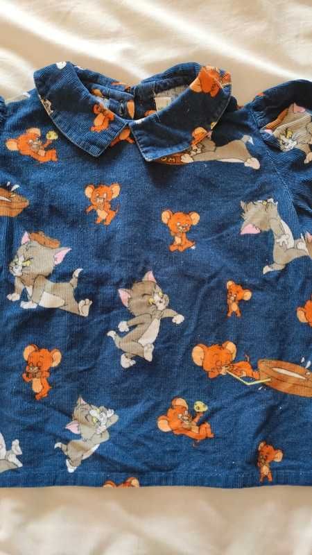 Camisa azul marinho Tom & Jerry, 18 meses, marca mini Ramilans