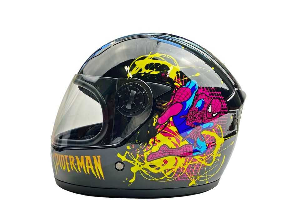 NOWY!! Kask Integralny Dziecięcy Spiderman czarny kub czerwony