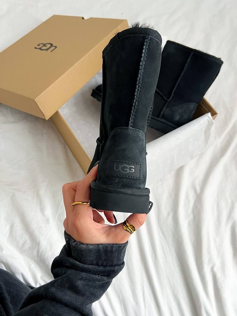 Original Ugg Classic || Short Black натуральна замша, овчина угги