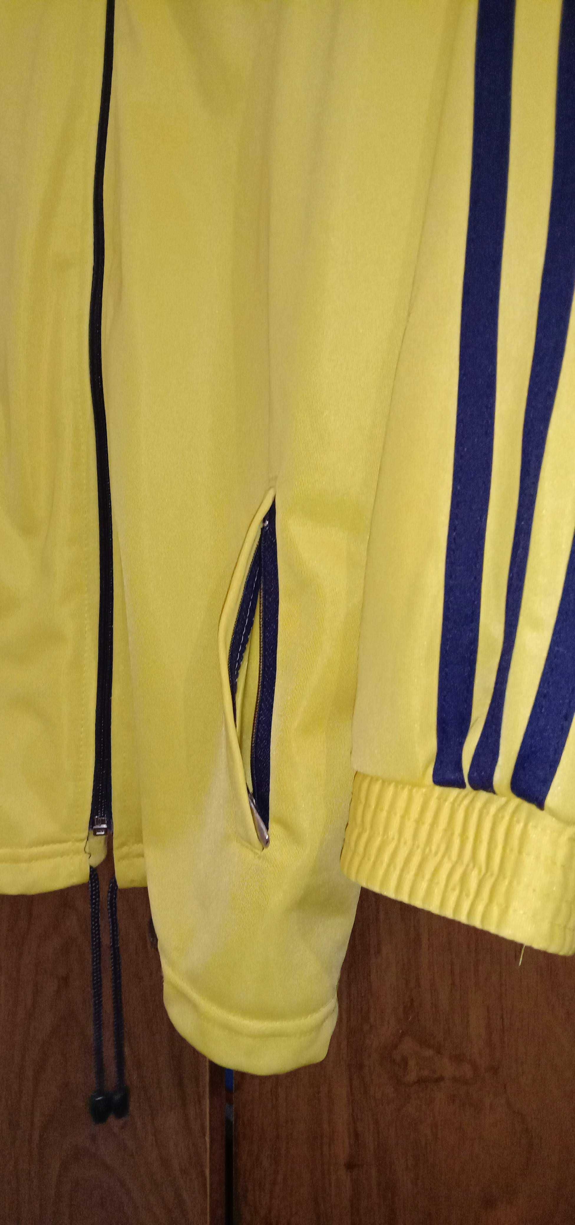 Спортивная кофта на молнии. Желтая с синим. Размер 44-46.