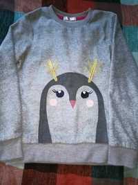 Bluza ciepła z pingwinkiem 128
