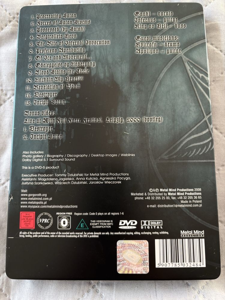 Gorgoroth-Black Mass Krakow 2004 Ltd. Steelbox DVD- black metal