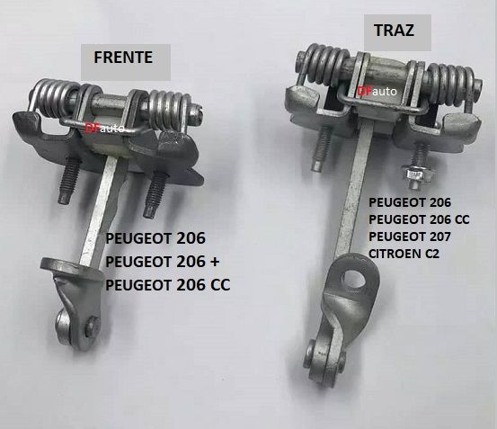 Limitador esticador dobradiça fecho porta Peugeot 206