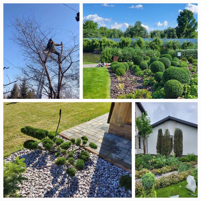 Обрізка садів, озеленення об'єктів, догляд за газоном, та інше.