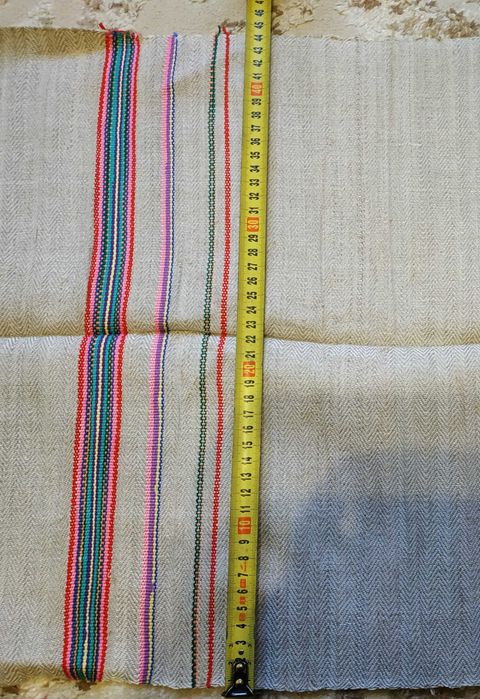 Полотно лляне високоякісне  домоткане з орнаментом  в сувої (рулоні)