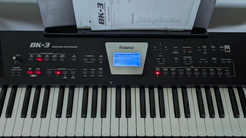 Organ piano Roland BK-3 Teclado de Acompanhamento