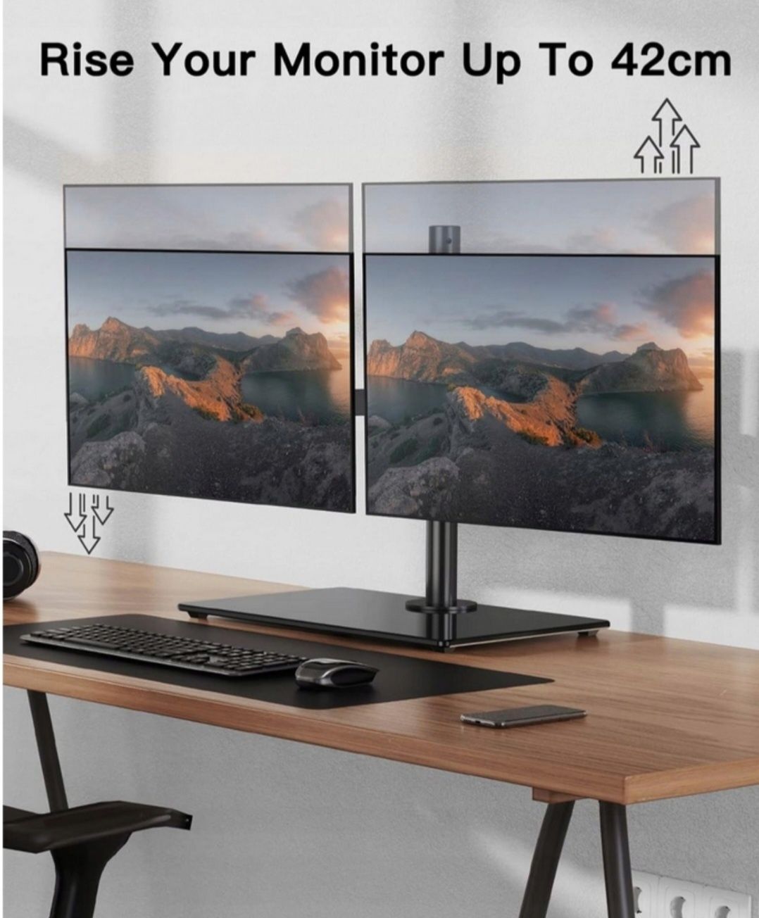 ErGear Uchwyt na dwa monitory stojący dla 13-32 cali EGCM3