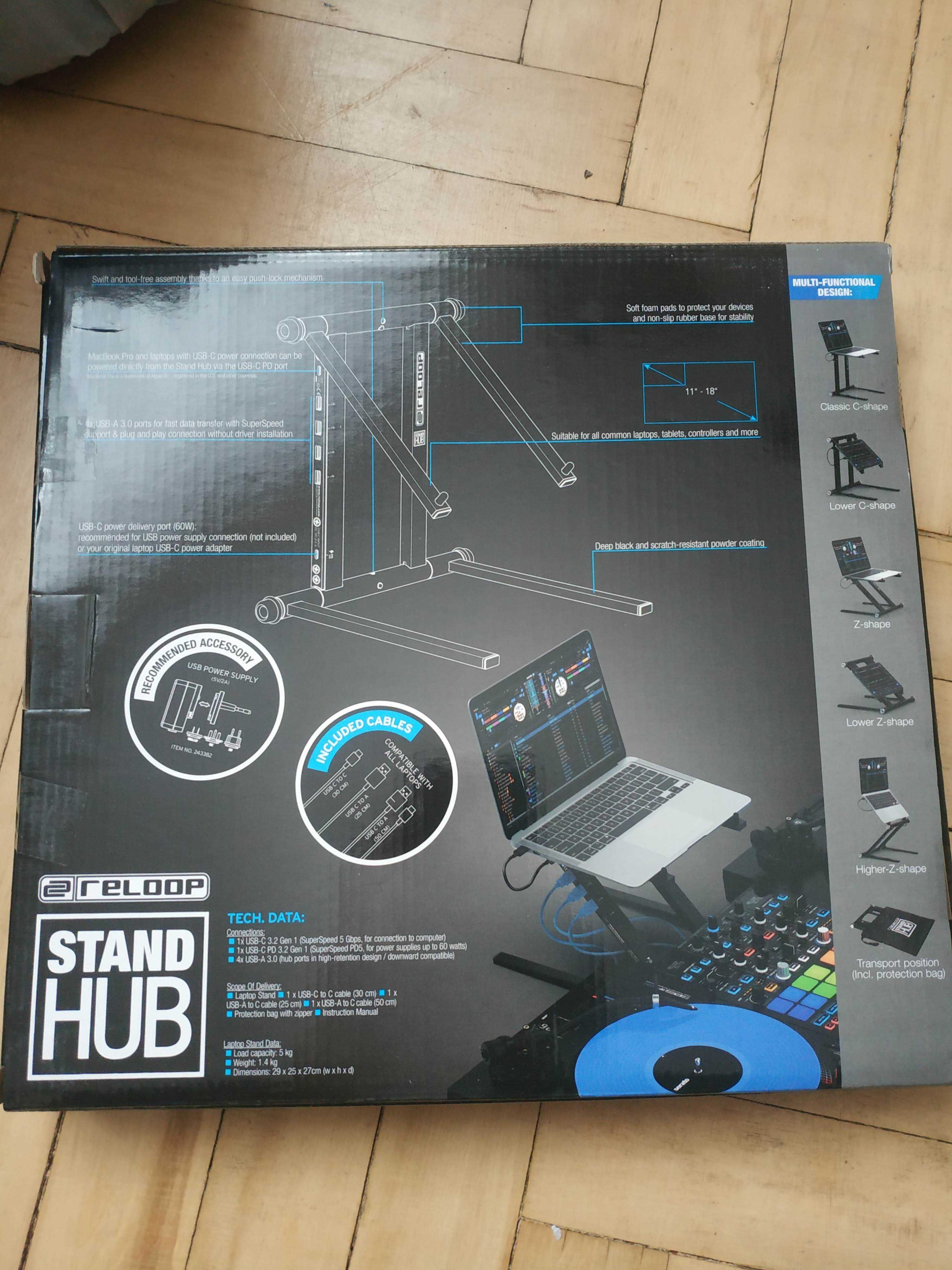 Стійка для ноутбука Reloop Stand Hub, вбудований USB Hub