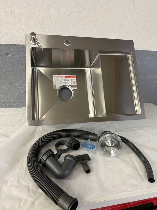 Мойка кухонная Platinum Handmade 65*50 см 3\8 мм P+L- ЧАША