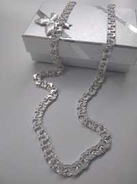 Srebrny łańcuszek Garibaldi srebro 925  60 cm