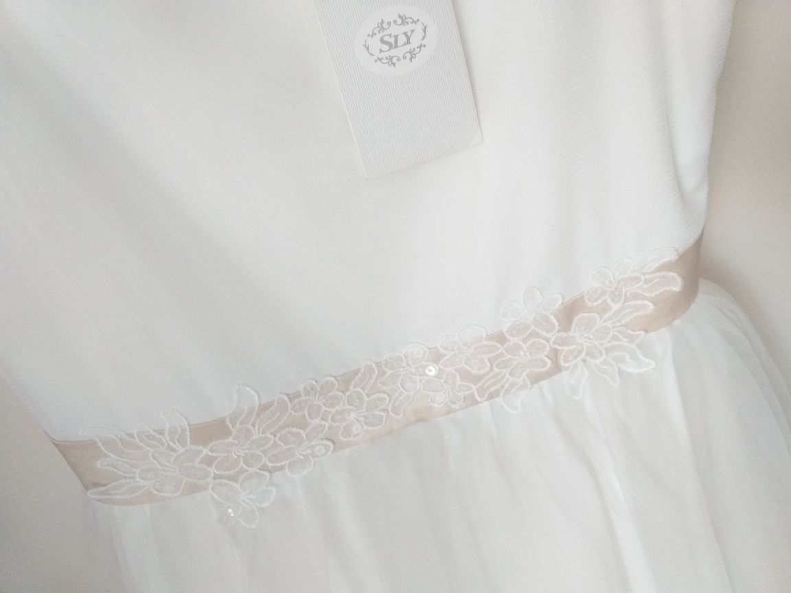 Vestido branco cerimonia / comunhão para menina. Tam. 152cm / 12 anos