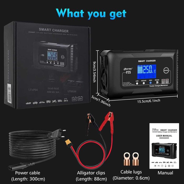 Автоматическое зарядное устройство HTRC P25 25A 12-24V