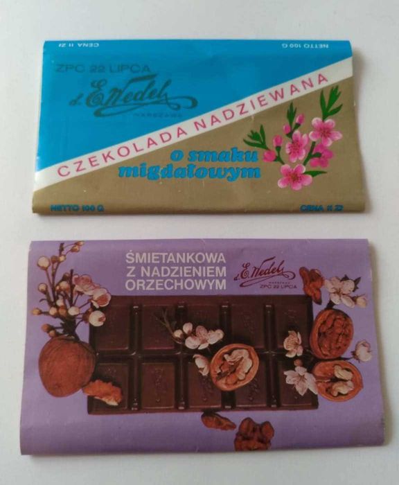 Opakowania po czekoladach Wedel , PRL