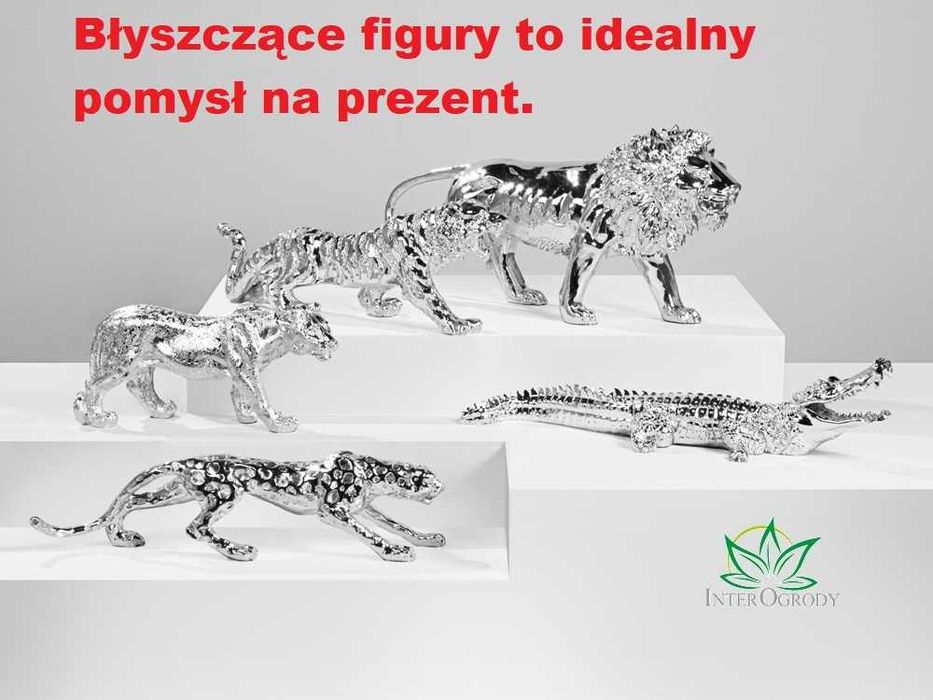 FIGURKA LAMPART LAMPARD Gepard 30x8x8cm srebna Nr.547