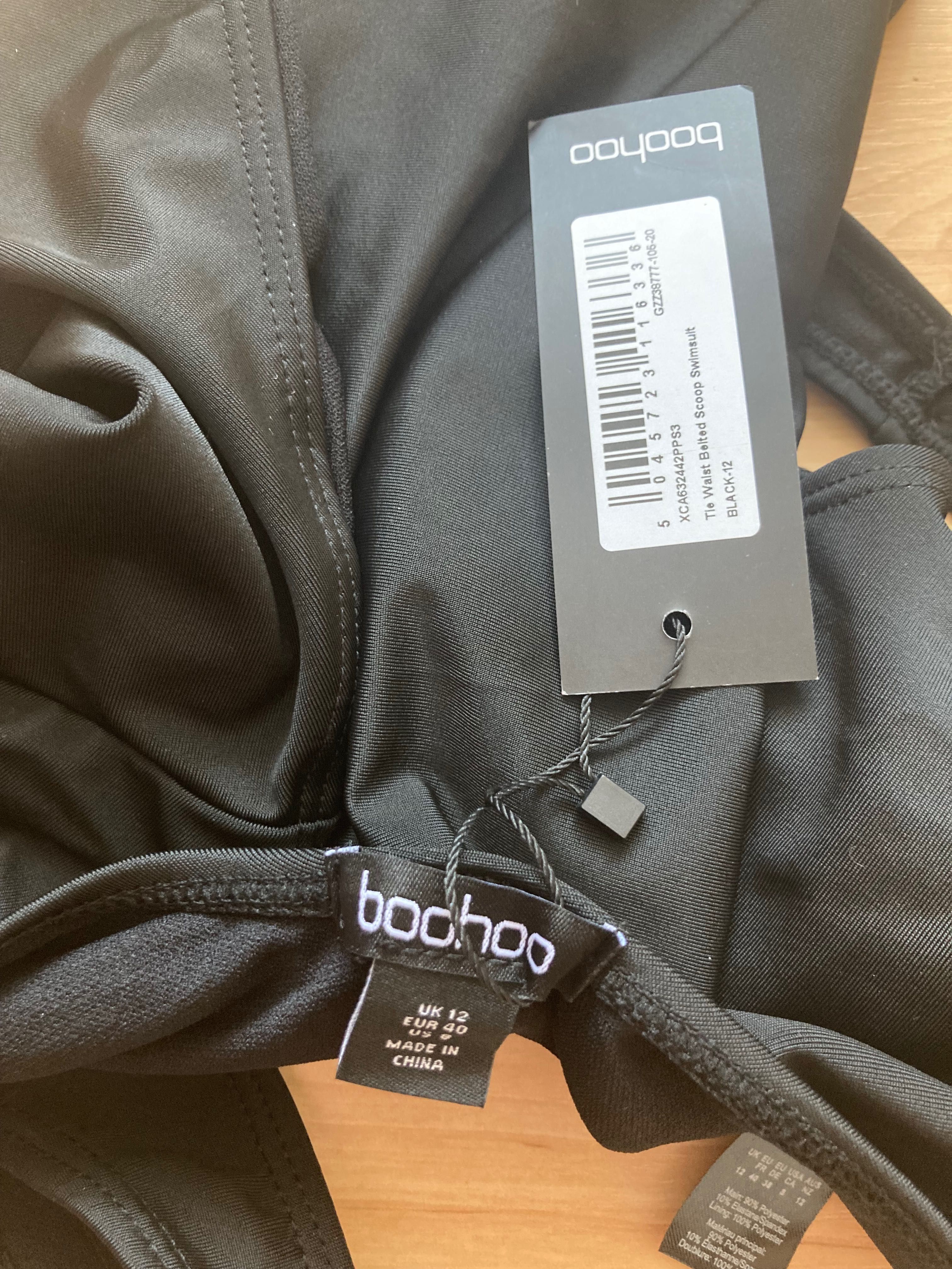 Czarny jednoczęściowy strój kąpielowy Boohoo roz. L