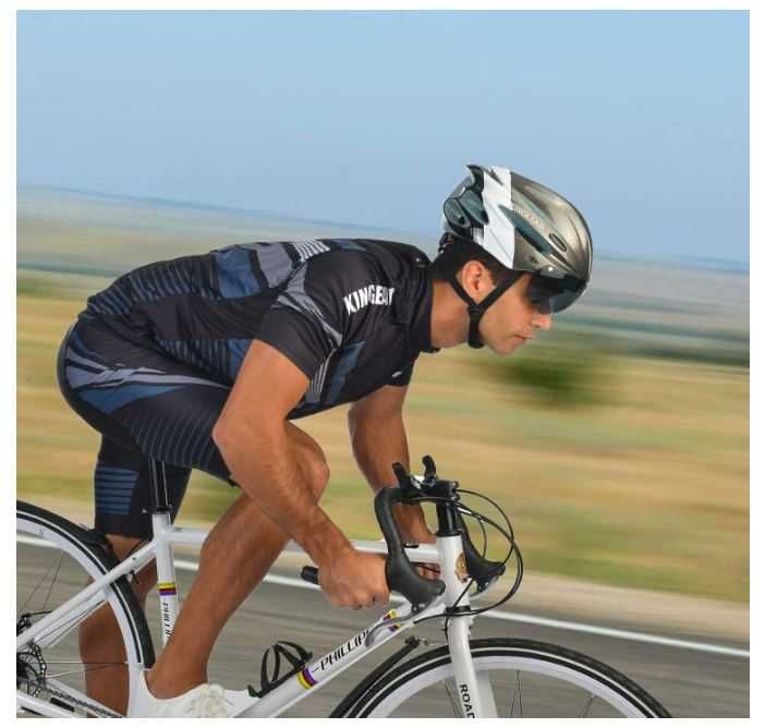 Kask rowerowy KINGLEAD z goglami i światełkiem rozmiar 57-62cm