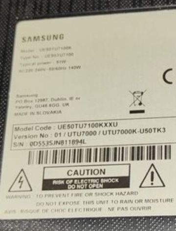 Telewizor Samsung 50 cali. Uszkodzony