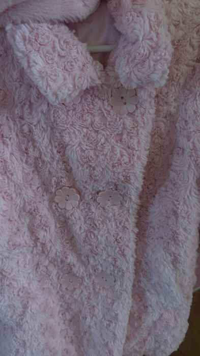 Лот 350 грн Шубка дитяча розова з хутряним хомутом 4-5 р