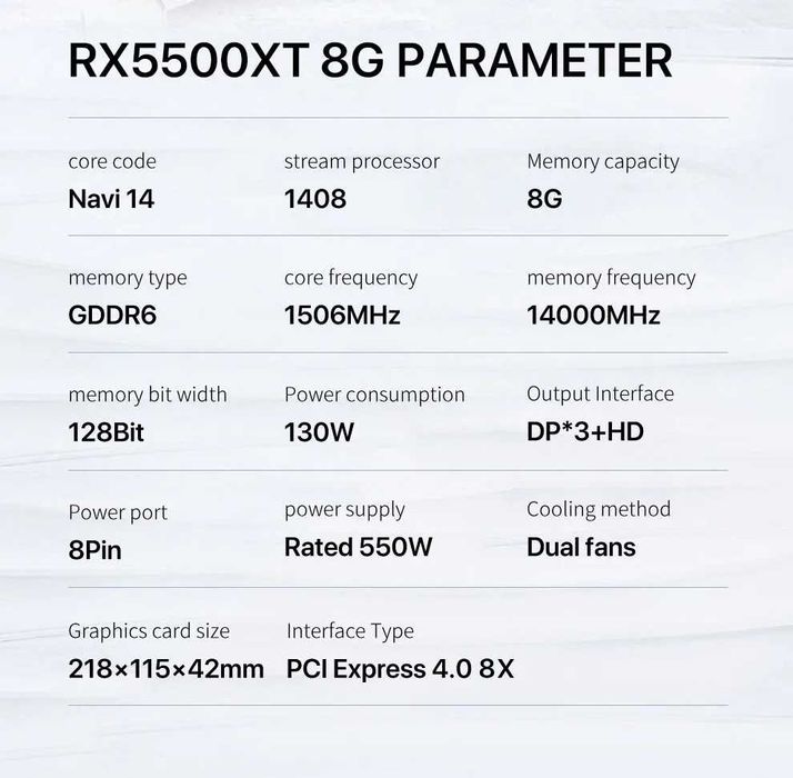 Видеокарта MLLSE AMD RX 5500 XT 8GB