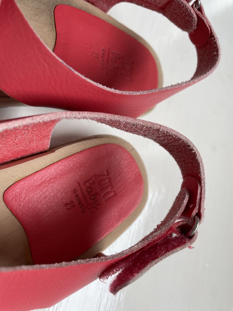 Sandálias rosa Zara 23 , pele