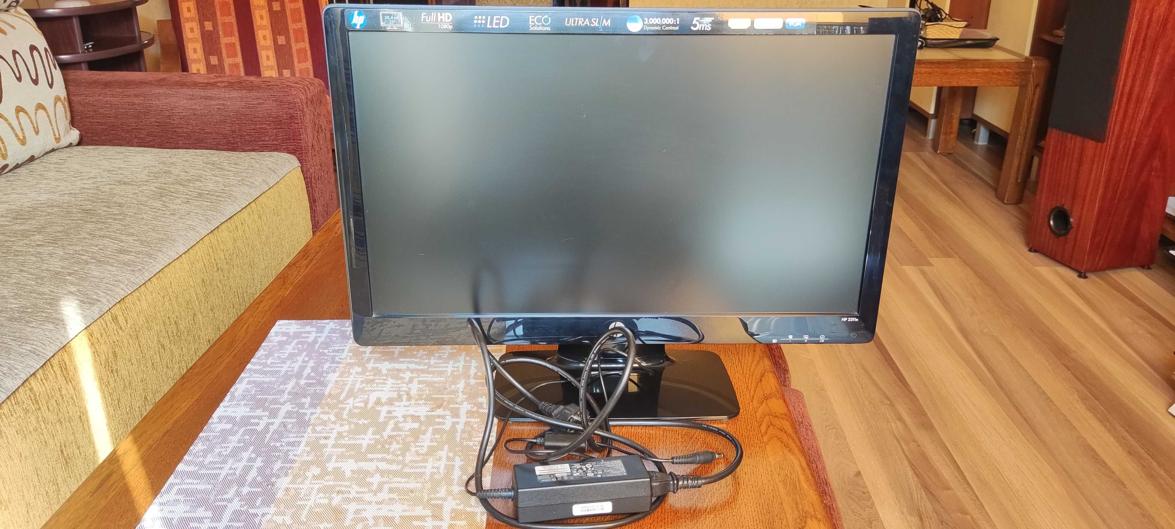 Monitor HP 2311x 23 cale DVI HDMI D-Sub full HD + oryginalny zasilacz
