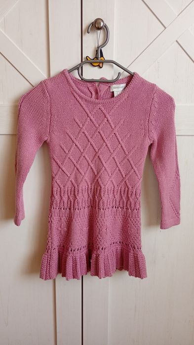 Sukienka Savannah dzianinowa z długim rękawem  dla dziewczynki rozmiar