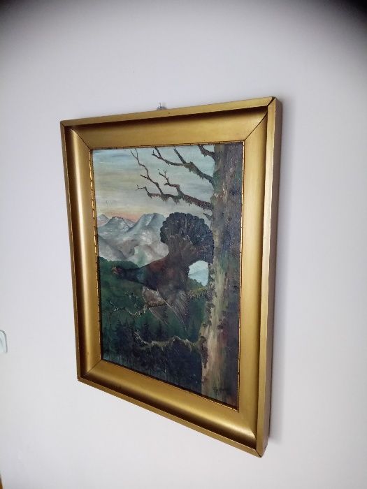 Obraz olejny - Głuszec - F.HAMMANN
